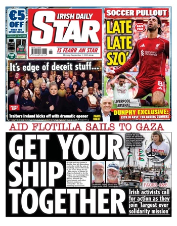 Irish Daily Star Frontpage