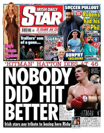 Irish Daily Star Frontpage