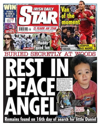 Irish Daily Star Frontpage