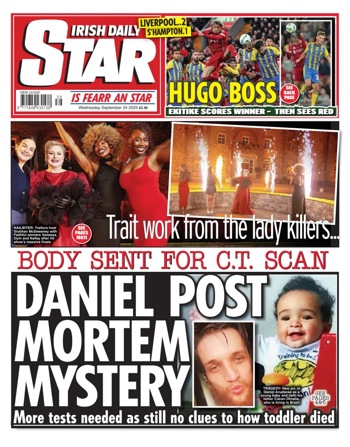 Irish Daily Star Frontpage