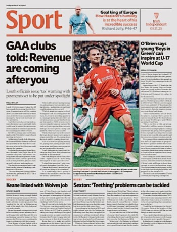Irish Independent Backpage