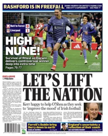 Irish Mail On Sunday Backpage