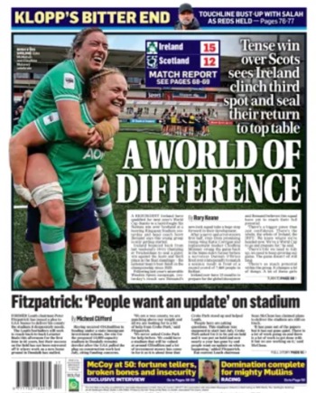 Irish Mail On Sunday Backpage