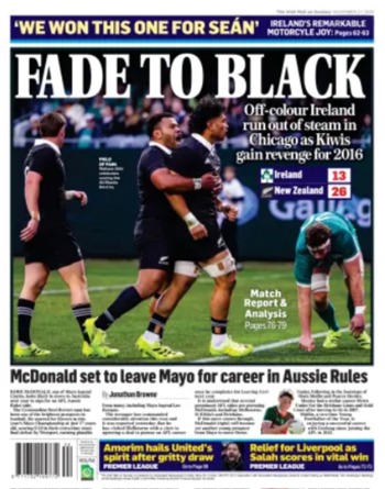 Irish Mail On Sunday Backpage