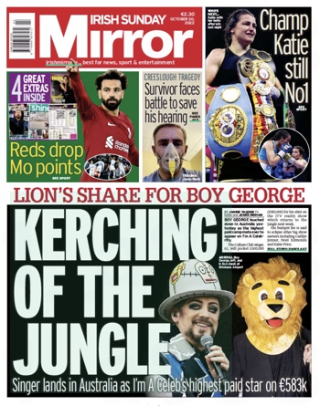 Irish Sunday Mirror Frontpage