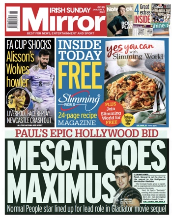 Irish Sunday Mirror Frontpage