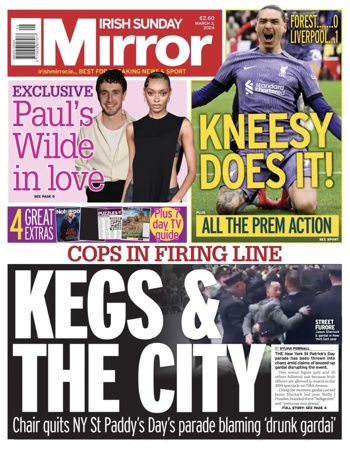 Irish Sunday Mirror Frontpage