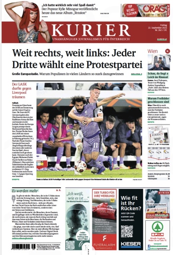 Kurier Frontpage
