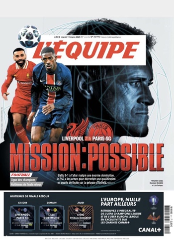 L'Equipe Cover (Before match)
