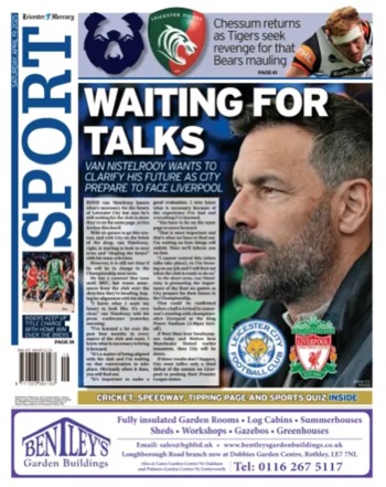 Leicester Mercury Backpage (Before match)