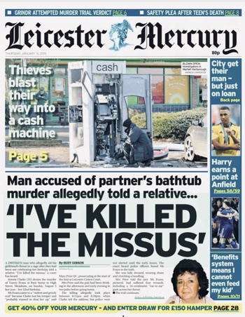 Leicester Mercury Frontpage