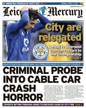 Leicester Mercury Frontpage