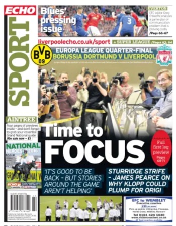 Liverpool Echo Backpage  (Before match)