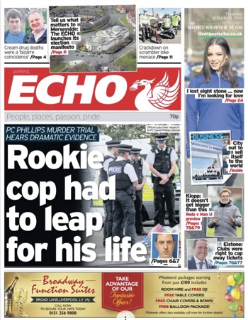 Liverpool Echo Frontpage (Before match)