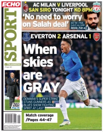 Liverpool Echo Backpage (Before match)