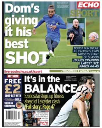 Liverpool Echo Backpage (Before match)