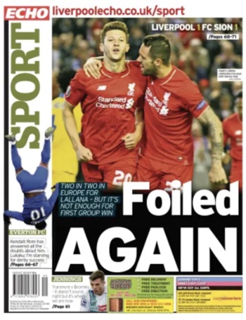 Liverpool Echo Backpage