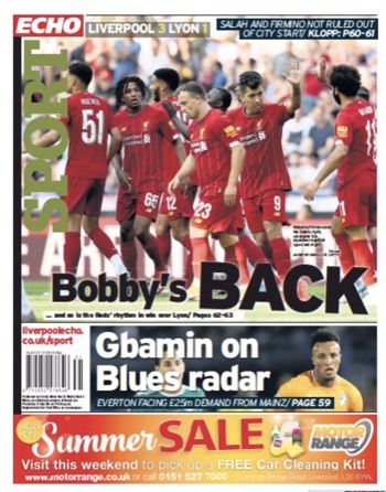 Liverpool Echo Backpage