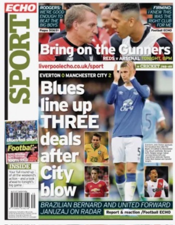 Liverpool Echo Backpage (Before match)