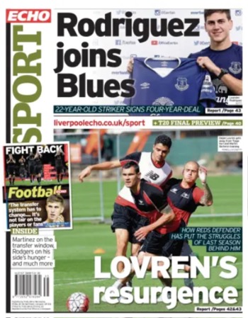 Liverpool Echo Backpage (Before match)