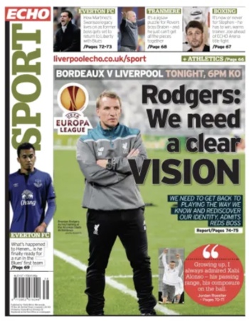 Liverpool Echo Backpage (Before match)