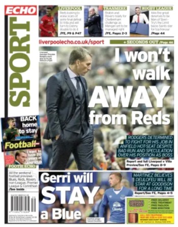 Liverpool Echo Backpage (Before match)