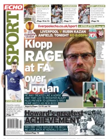 Liverpool Echo Backpage (Before match)