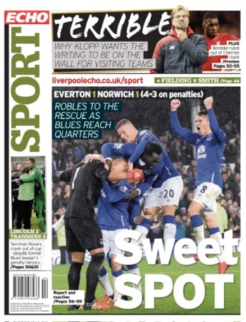 Liverpool Echo Backpage (Before match)
