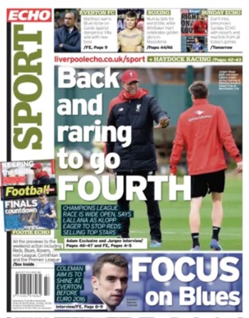 Liverpool Echo Backpage (Before match)