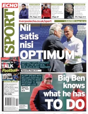 Liverpool Echo Backpage (Before match)