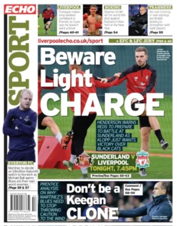Liverpool Echo Backpage (Before match)