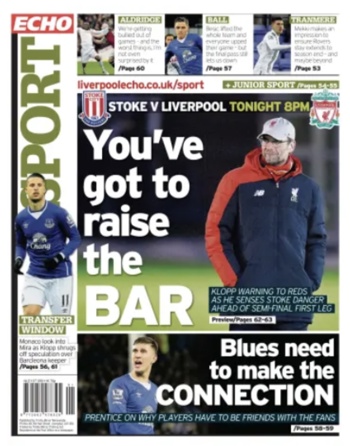 Liverpool Echo Backpage (Before match)