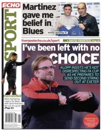 Liverpool Echo Backpage (Before match)