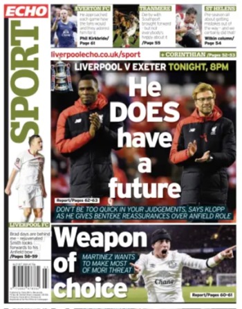 Liverpool ECho Backpage (Before match)