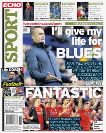 Liverpool ECho Backpage (Before match)