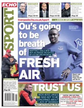 Liverpool Echo Backpage (Before match)