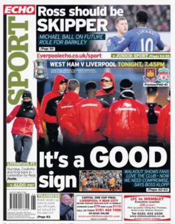 Liverpool Echo Backpage (Before match)
