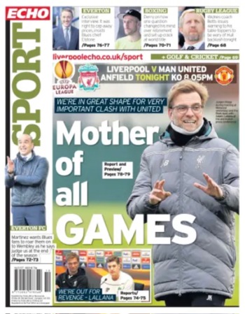Liverpool Echo Backpage (Before match)