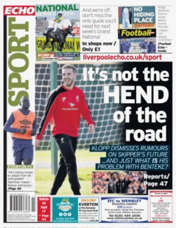 Liverpool Echo Backpage (Before match)