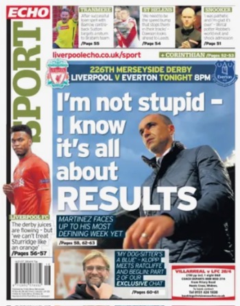 Liverpool Echo Backpage (Before match)