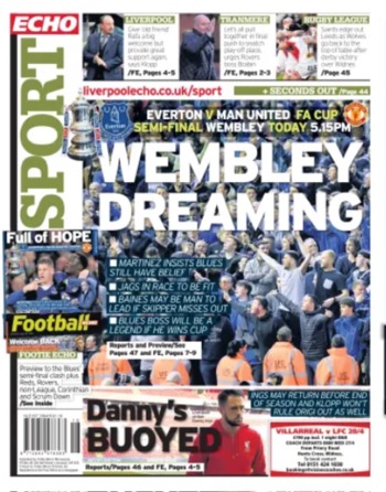 Liverpool Echo Backpage (Before match)