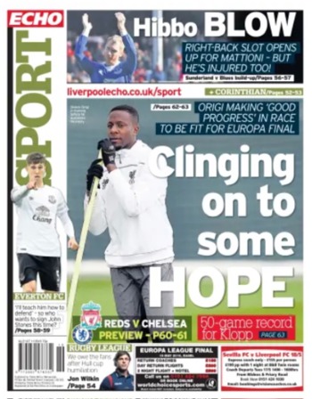 Liverpool Echo Backpage (Before match)