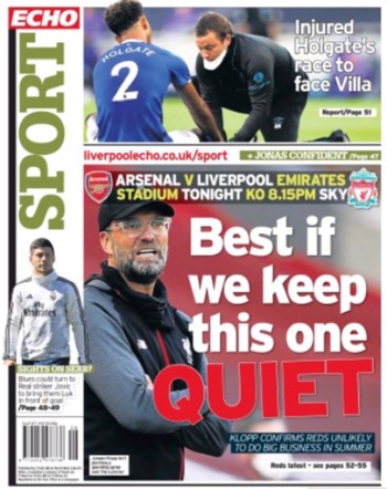 Liverpool Echo Backpage (Before match)