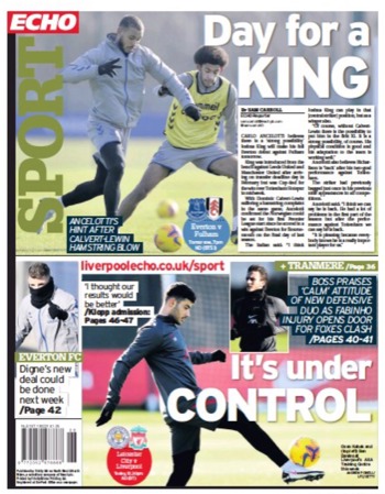 Liverpool Echo Backpage (Before match)