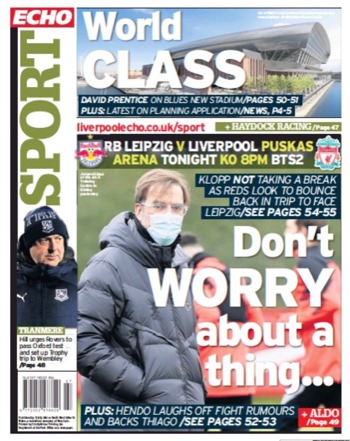 Liverpool Echo Backpage (Before match)