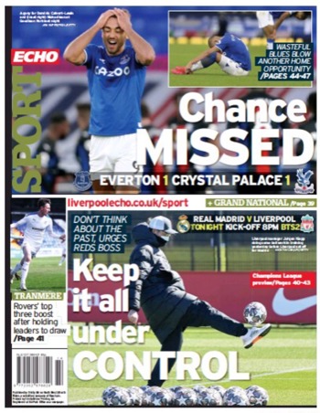 Liverpool Echo Backpage (Before match)