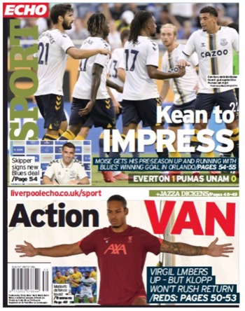 Liverpool Echo Backpage (Before match)