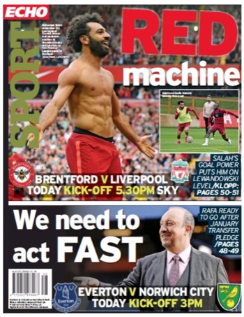 Liverpool Echo Backpage (Before match)