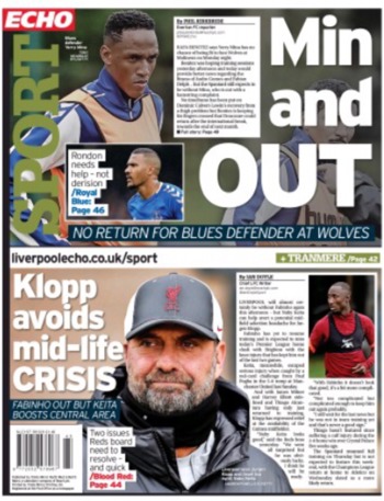 Liverpool Echo  Backpage (Before match)