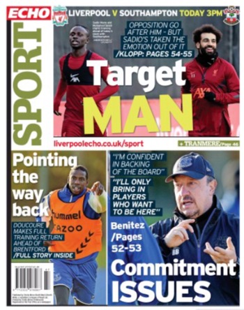 Liverpool Echo Backpage (Before game)